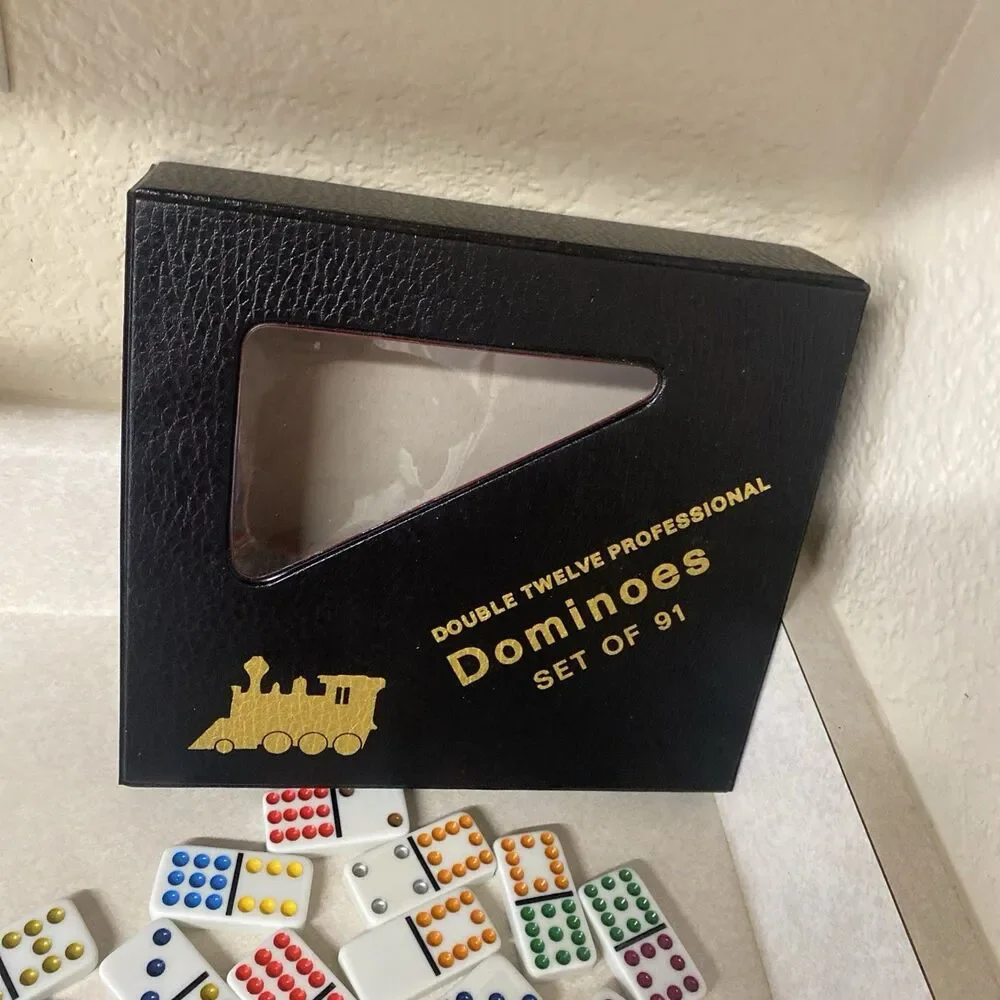 Double 12 Numeral Tiles 2-in-1 Mexican Train Set in Alum Case by CHH TTT